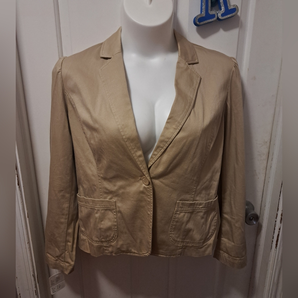 New York & Company Beige Taupe Jacket Blazer Sz 16